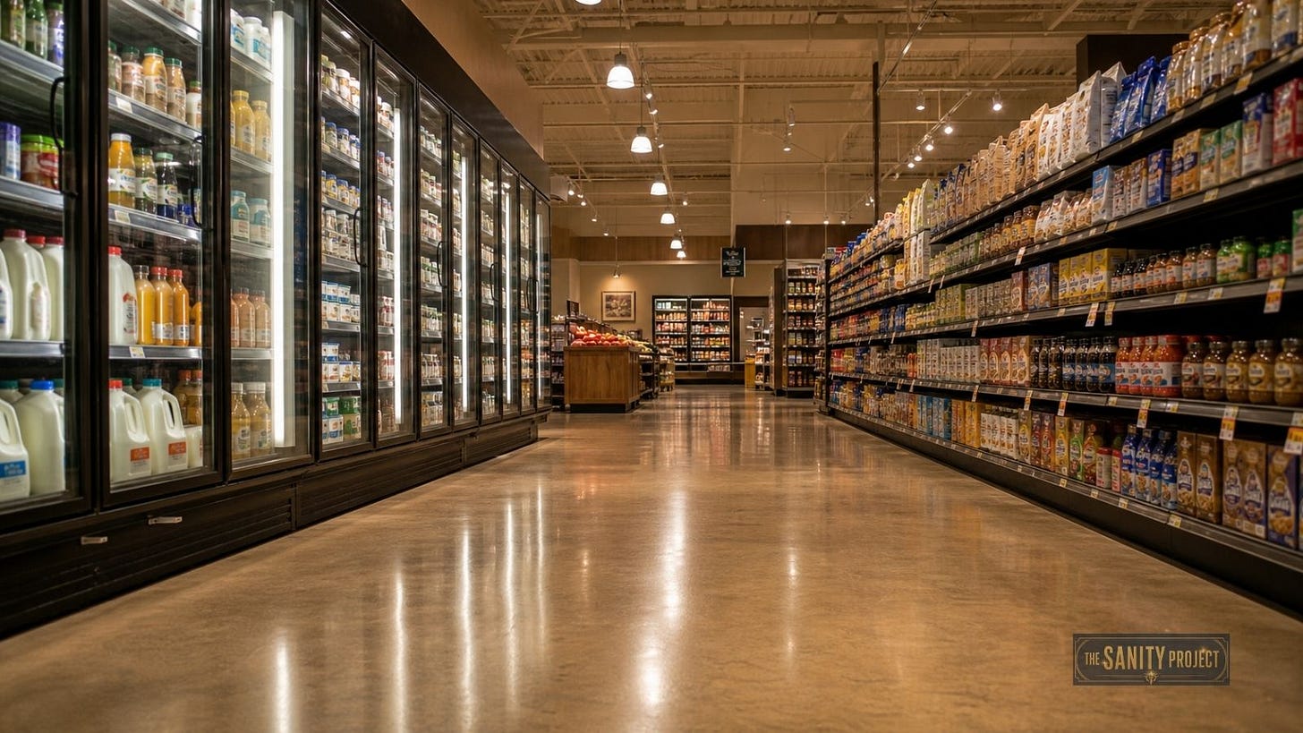 Canadian grocery store aisles representing the Buy Canadian movement. Canadian grocery store aisles representing the Buy Canadian movement.