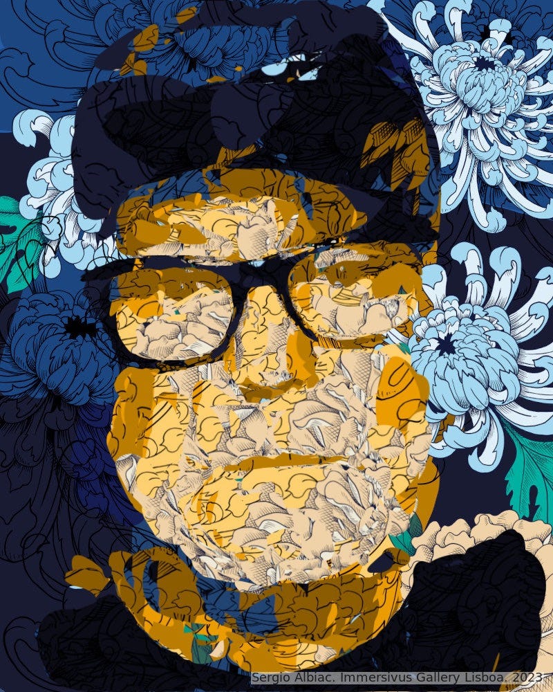 Simon Campbell in the style of Frida Kalho