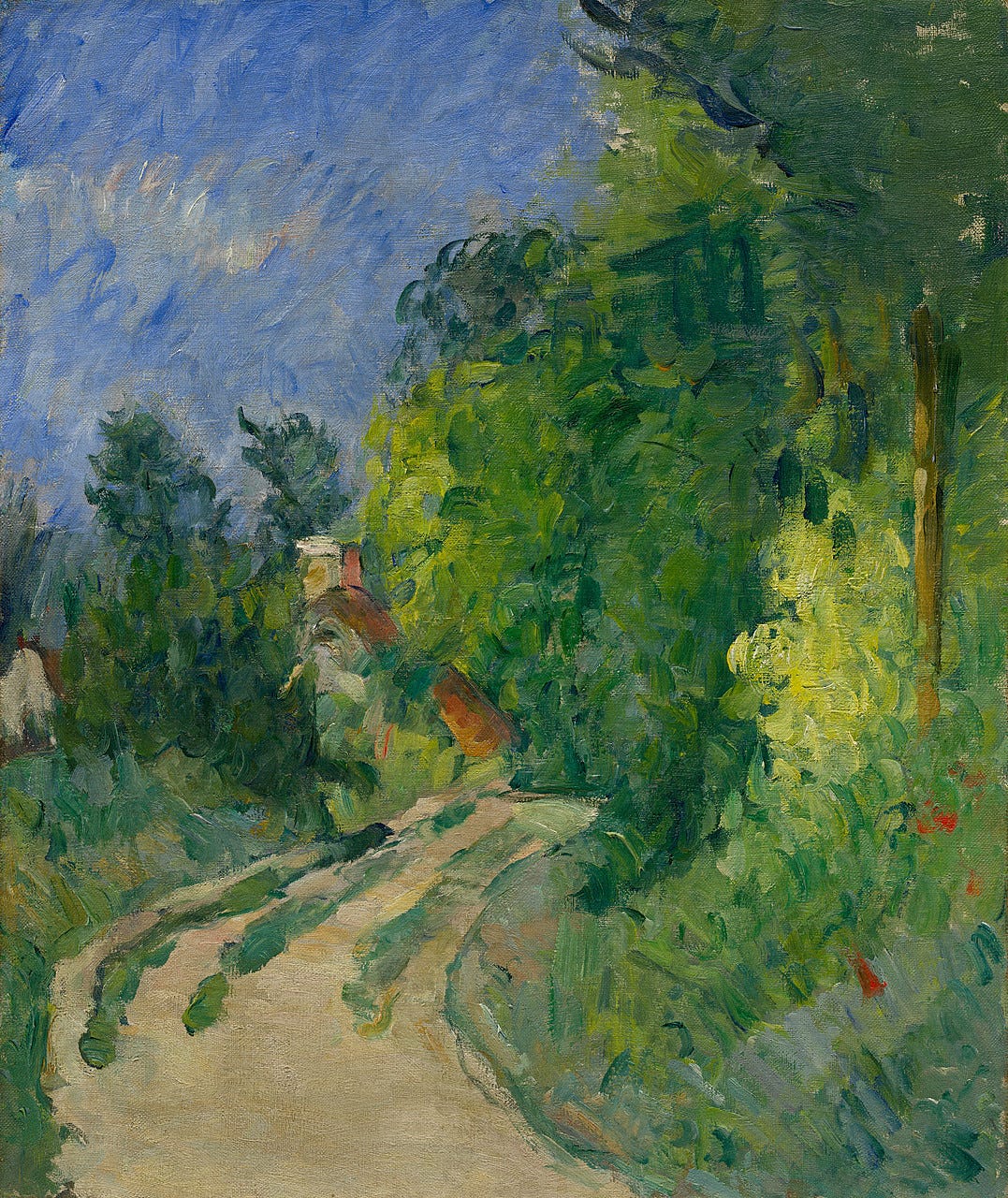 Paul Cézanne, Bend in the Road through the Forest, ca. 1873–75. Oil on canvas, 21 5/8 x 18 1/8 inches (55 x 46 cm)