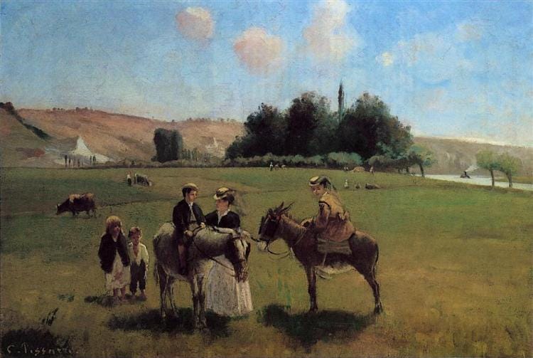 Donkey Ride at La Roche-Guyon, 1864 - 1865 - Camille Pissarro