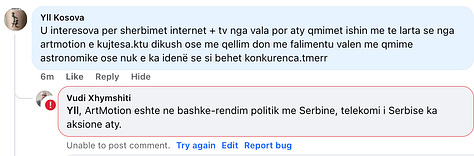 Screenshots showing Facebook enforcement actions taken against the account of Vudi Xhymshiti, including an appeal notice, temporary commenting restrictions, and blocked interaction following automated moderation decisions in late December 2025.
