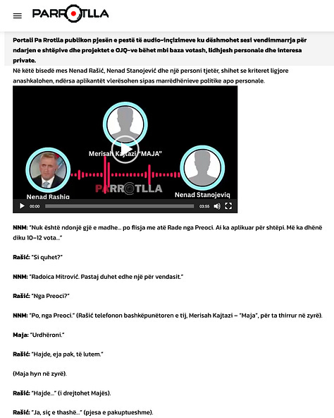 Tre nga të ashtuquajturat “artikuj ekskluzivë” të portalit Pa Rrotlla, nën drejtimin editorial të Milaim Zekës, tregojnë të njëjtin model: mungesë totale të raportimit gazetaresk. Përmbajtja përbëhet vetëm nga transkripte të përkthyera, të pa verifikuara dhe të shkëputura nga çdo kontekst kohor, institucional apo faktik. Nuk ka audio të plotë, nuk ka burime të pavarura, nuk ka proces redaksional verifikimi, vetëm fragmente të përzgjedhura për të mbështetur një narrativë të paracaktuar. Këto publikime nuk informojnë publikun; ato e orientojnë, me qëllim, drejt përfundimeve që vetë autori dëshiron.