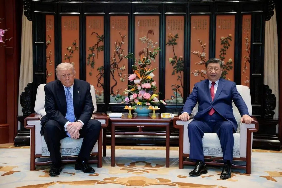 Tổng thống Mỹ Donald Trump và Chủ tịch Trung Quốc Tập Cận Bình tại Bắc Kinh - Ảnh minh họa - Ảnh: Reuters Tổng thống Mỹ Donald Trump và Chủ tịch Trung Quốc Tập Cận Bình tại Bắc Kinh - Ảnh minh họa - Ảnh: Reuters