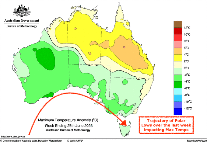 Weather maps of the Australian Alpine Forecast 