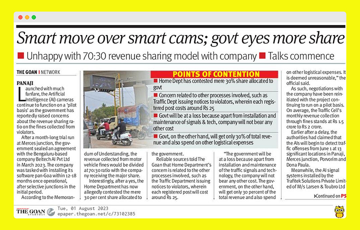 Report by The Goan, on 1st August 2023.