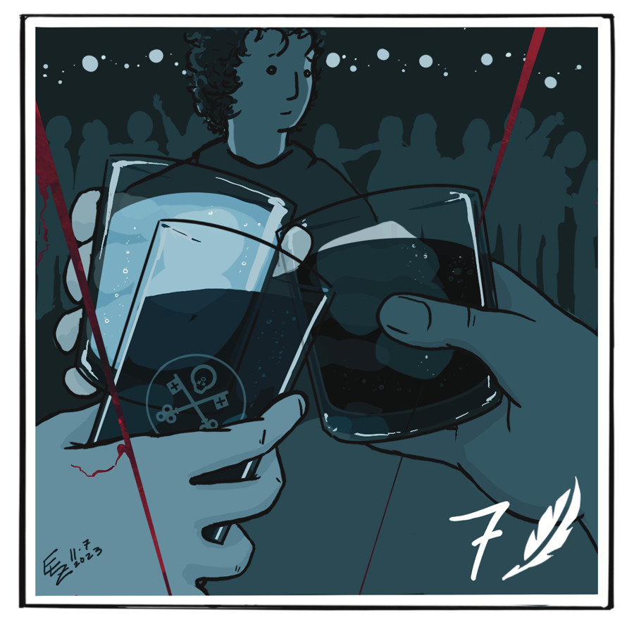 Inktober 27 – Seven of Swords