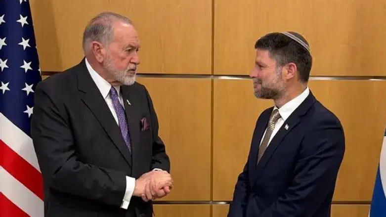 Smotrich meets Huckabee: 'Our bond with the USA is stronger than any storm'  | Israel National News