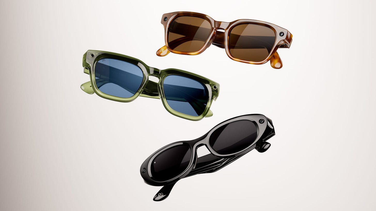 The three Meta Glasses designs.