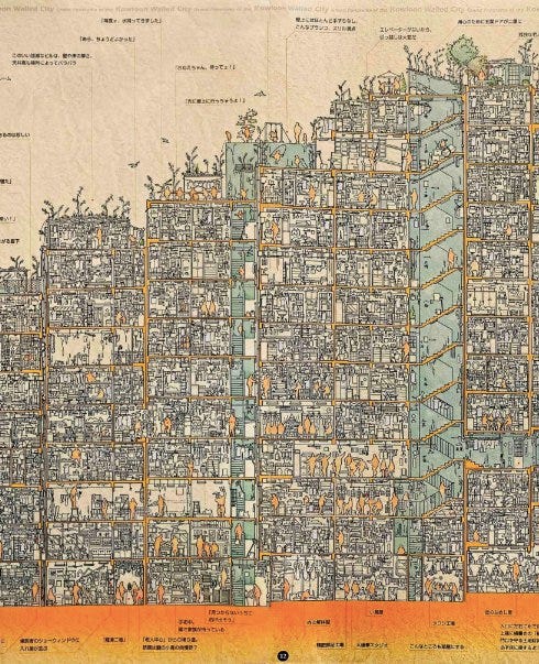 La forteresse de Kwoloon dessinée