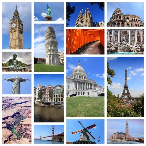 Imágenes de World landmarks collage, fotos de World landmarks collage sin  royalties | DepositPhotos