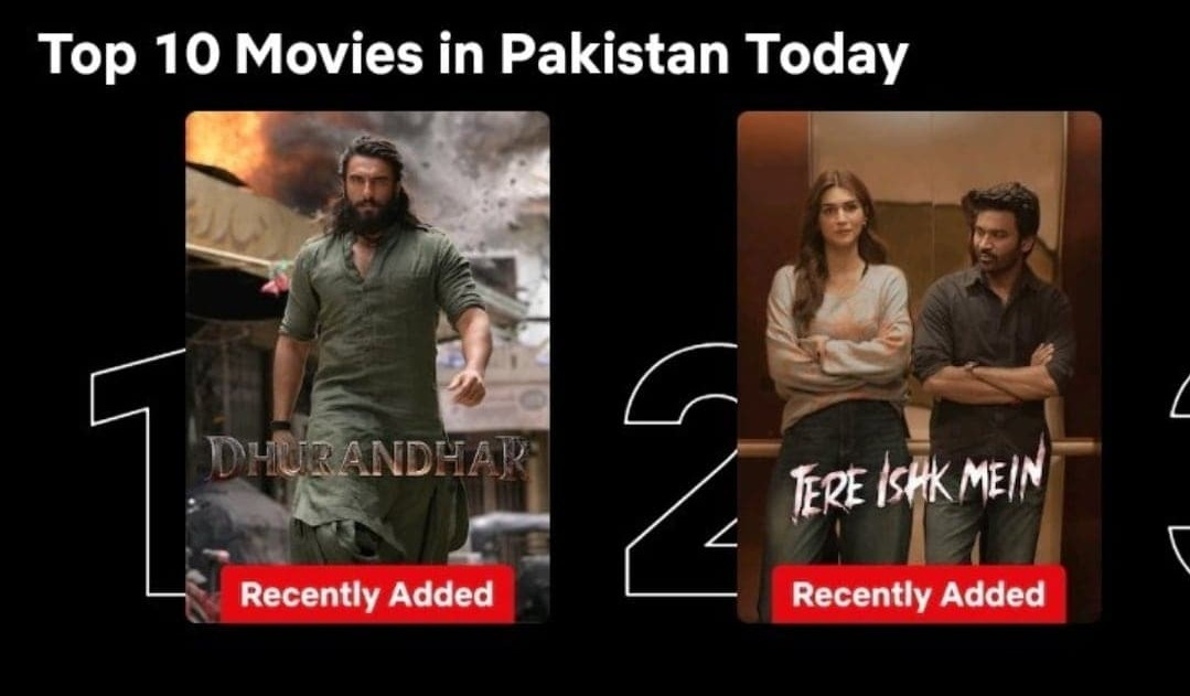 Dhurandhar is the #1 film on Netflix Pakistan. Dhurandhar is the #1 film on Netflix Pakistan.