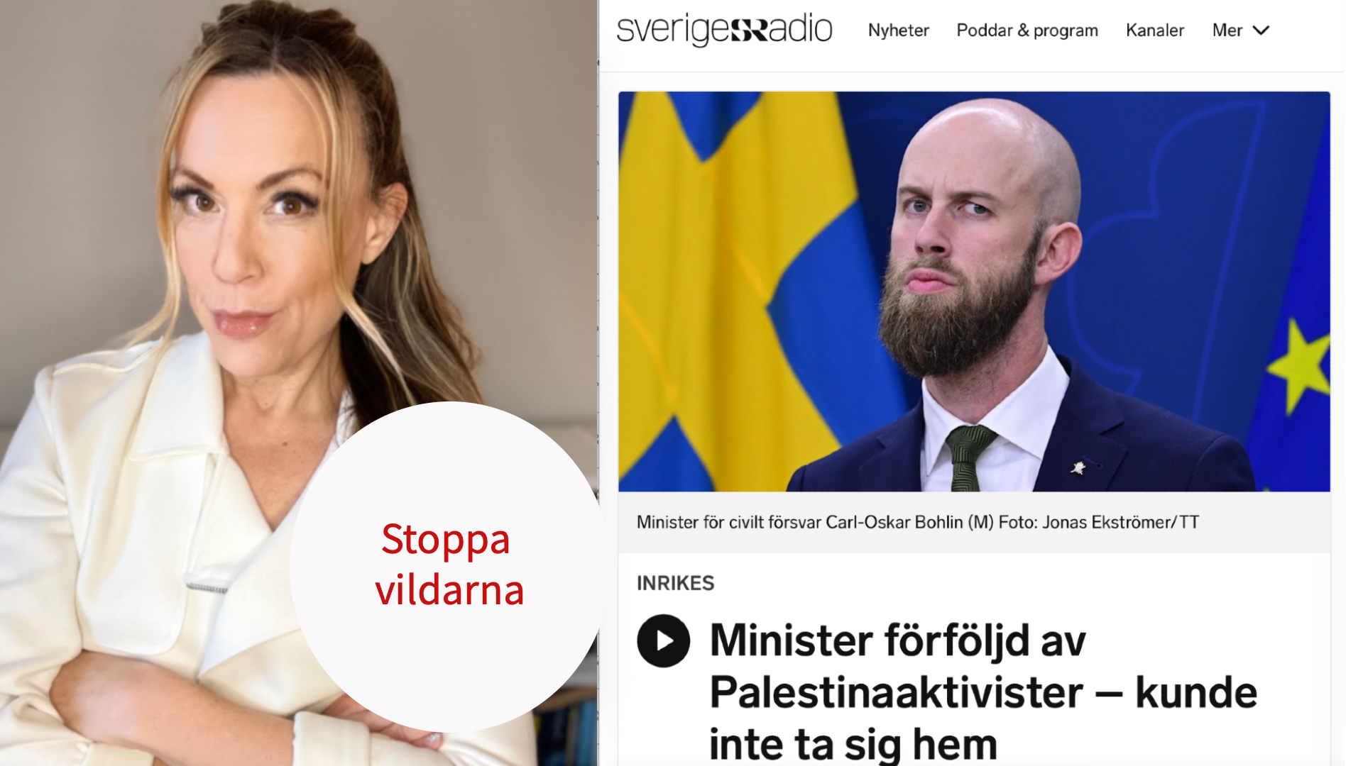 Mesiga ord på X stoppar inte Palestina-mobben