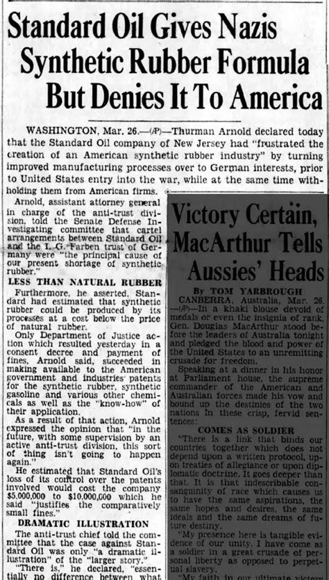 Standard Oil - Nazi Collaboration Newspaper stories Standard Oil - Nazi Collaboration Newspaper stories