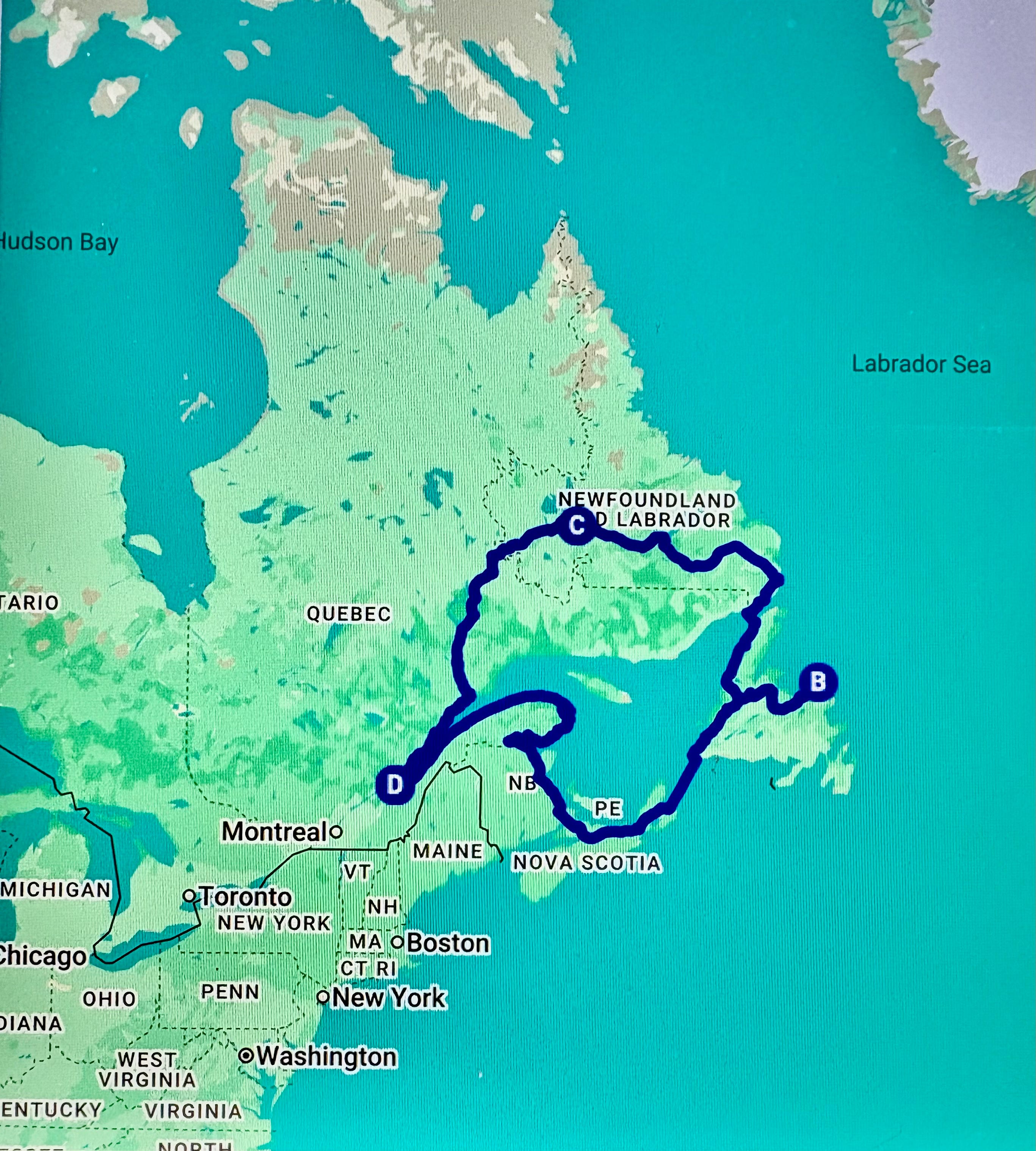 ルート The Road Home from Iceberg Alley and L'Anse aux Meadows.