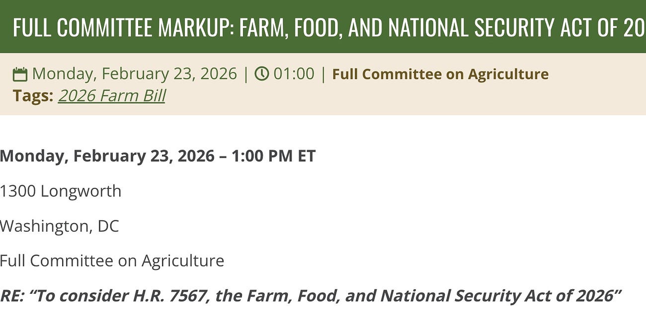 Here is who to call and what to say about the pesticide liability shield in the Farm, Food, and National Security Act of 2026, aka the Farm Bill