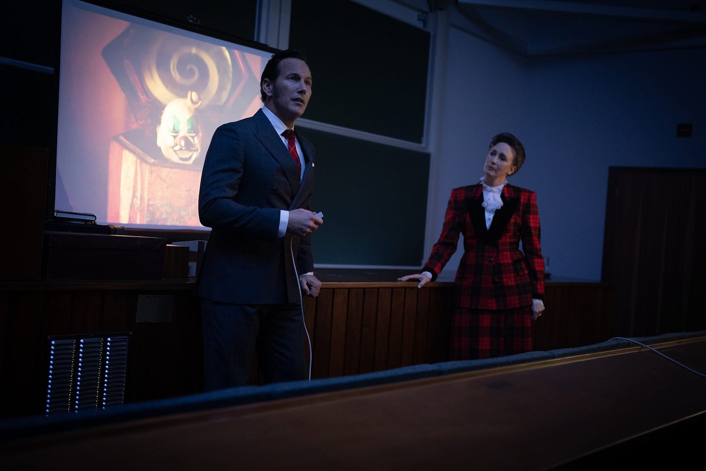 Patrick Wilson as Ed Warren and Vera Farmiga as Lorraine Warren in The Conjuring: Last Rites