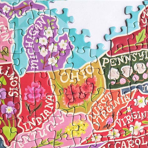 RoseArt Flower Map Jigsaw Puzzle