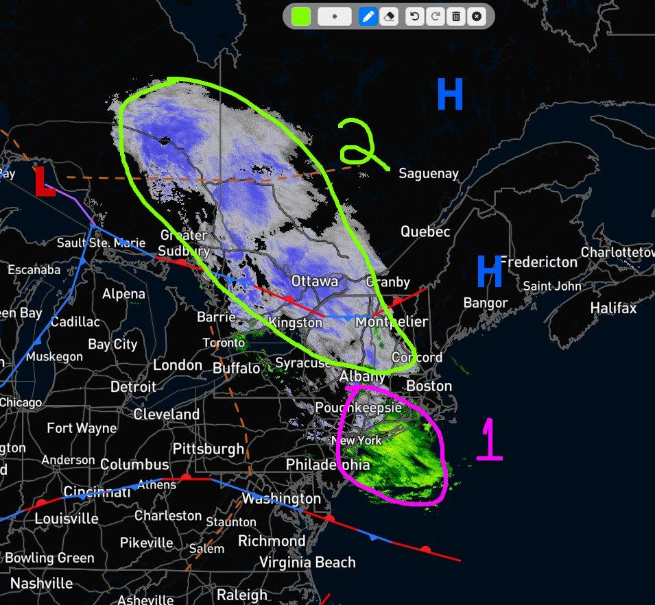 May be an image of map and text that says 'ay H 2 Saguenay Sault SaultSte Ste. Marie Escanaba Greater Sudb Quebec Alpena Ottawa en Bay Cadillac Bay BayCity City Muskegon anby Barrie Kingston H redericton Charlotteto Bangor Mont Montpelier elier Saint SaintJohn John Halifax Toronto London Buffalo Detroit Chicago Syr Syracust Cor Corcord cord Albany Fort Wayne ton Cleveland Boston Poughkeepsie Poug keepsie Pittsburgh Anderson Columbus ew York Cincinnati Atnens Philade ohia Louisville 1 Washington Charleston Staunton Pikeville Bowling Green Nashville Salem Richmond Virginia Beach Asheville Raleigh'