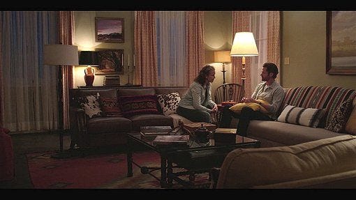 Walker Abeline sitting by Cordell on couch talking. Walker Abeline sitting by Cordell on couch talking.