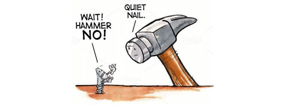 Hammer and nail or Law of the Instrument cognitive bias