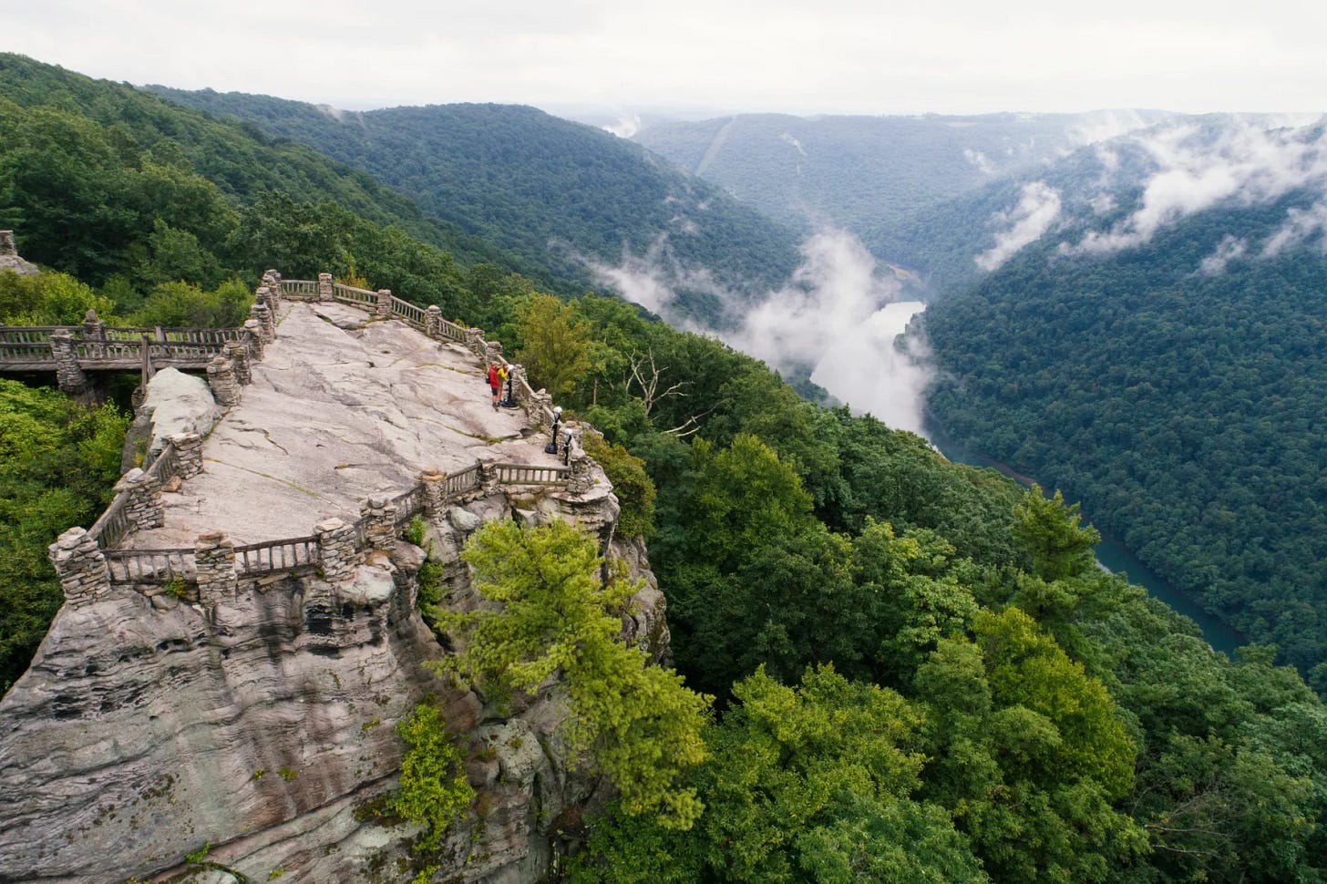 Aerial shot of Coopers Rock State Forest near Morgantown, West Virginia