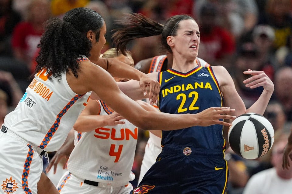 WNBA are failing' - Caitlin Clark urged to quit and start own league by  furious fans after Fever star is pushed over | The US Sun