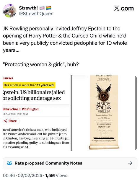 A selection of the various conspiracy theories concerning J.K. Rowling & Jeffrey Epstein