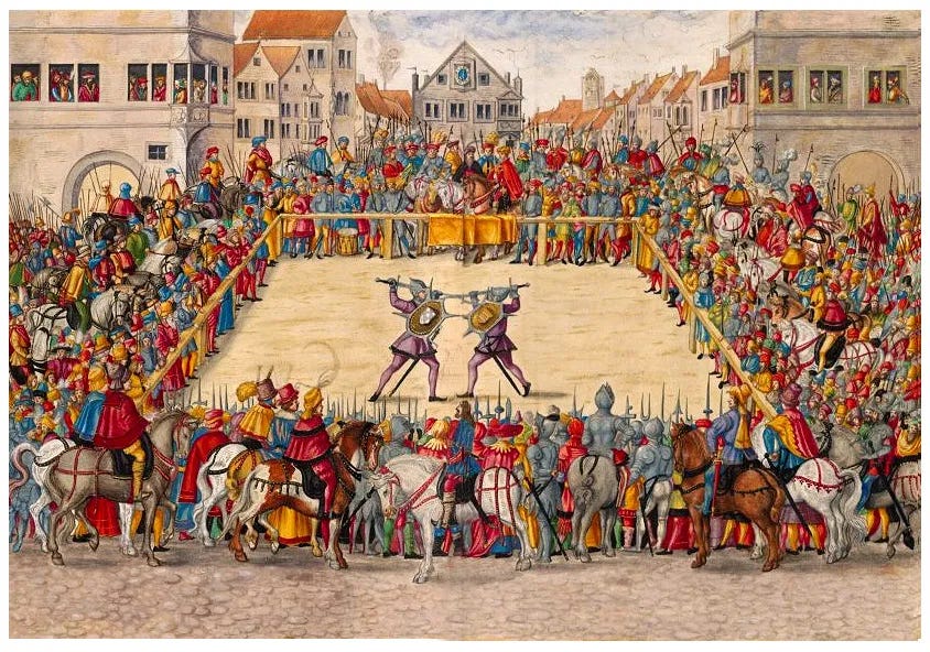 Medieval Trial by Combat: Champions and Justice in the Middle Ages -  Medievalists.net