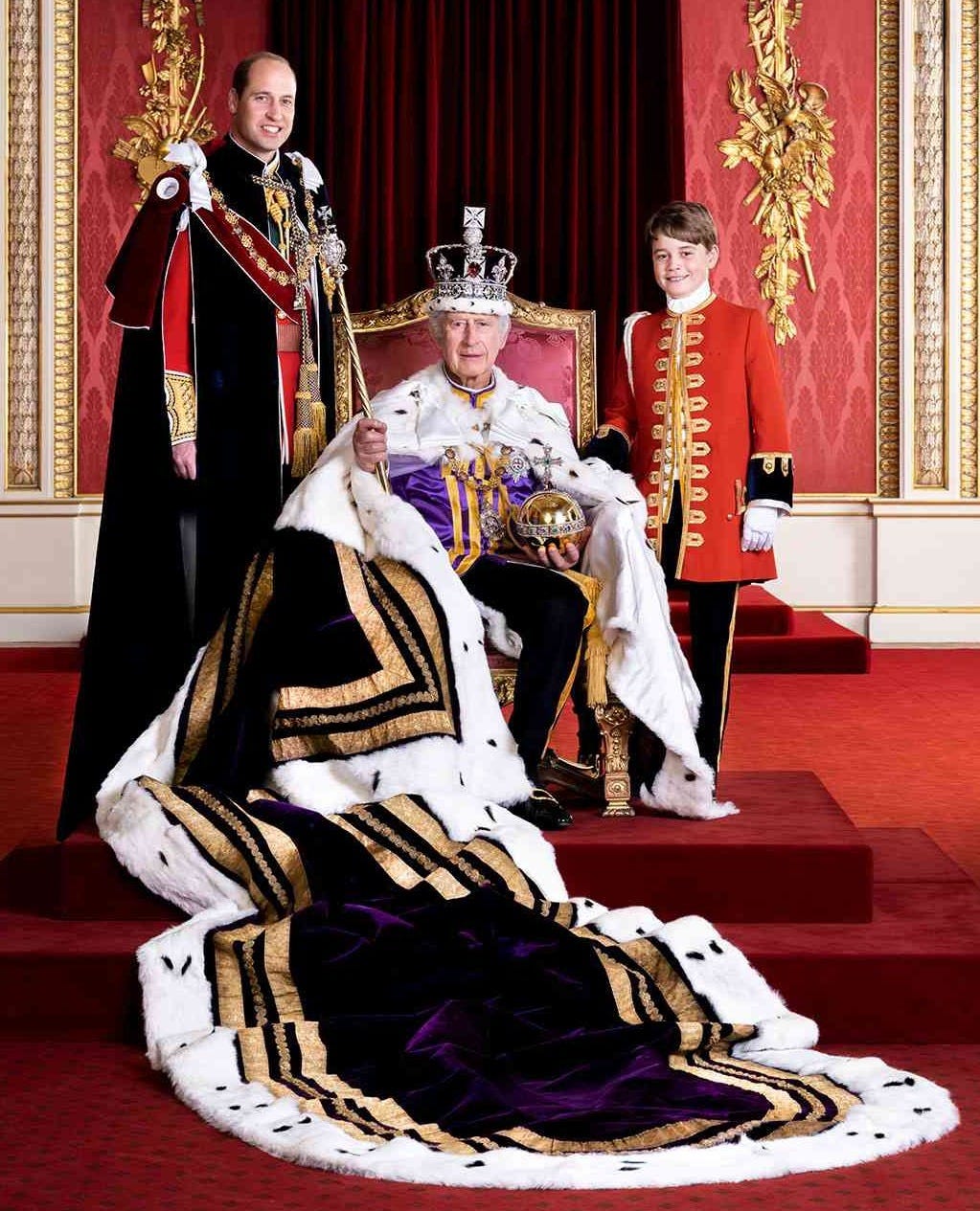 King Charles Poses with Prince William, Prince George Coronation Photo