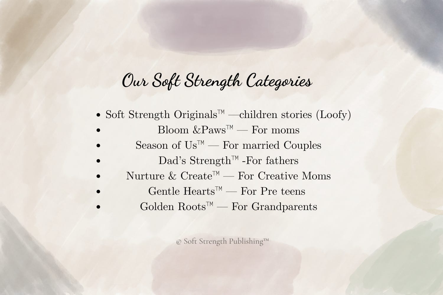 The Seven Soft Strength Categories: - by Anjum