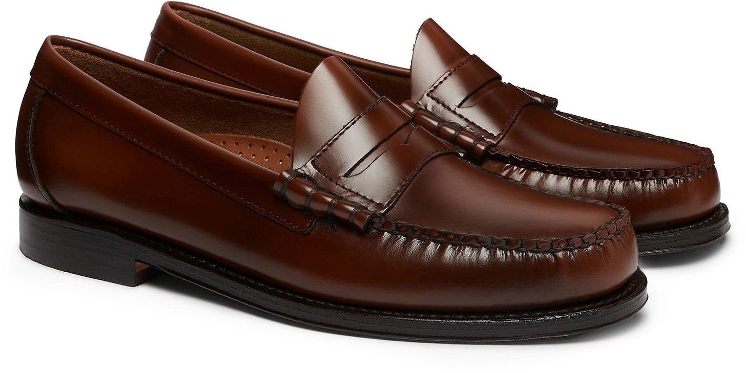 Mens G.H.Bass Weejuns Larson Penny Loafers In Brown Leather | Soletrader