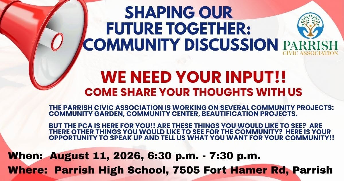 Parrish Civic Association Invites Residents to Help Shape Community’s Future