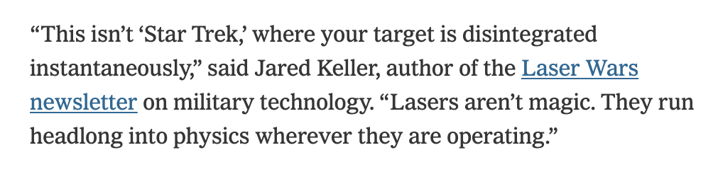 The Pentagon Wants to Field Laser Weapons Within 3 Years