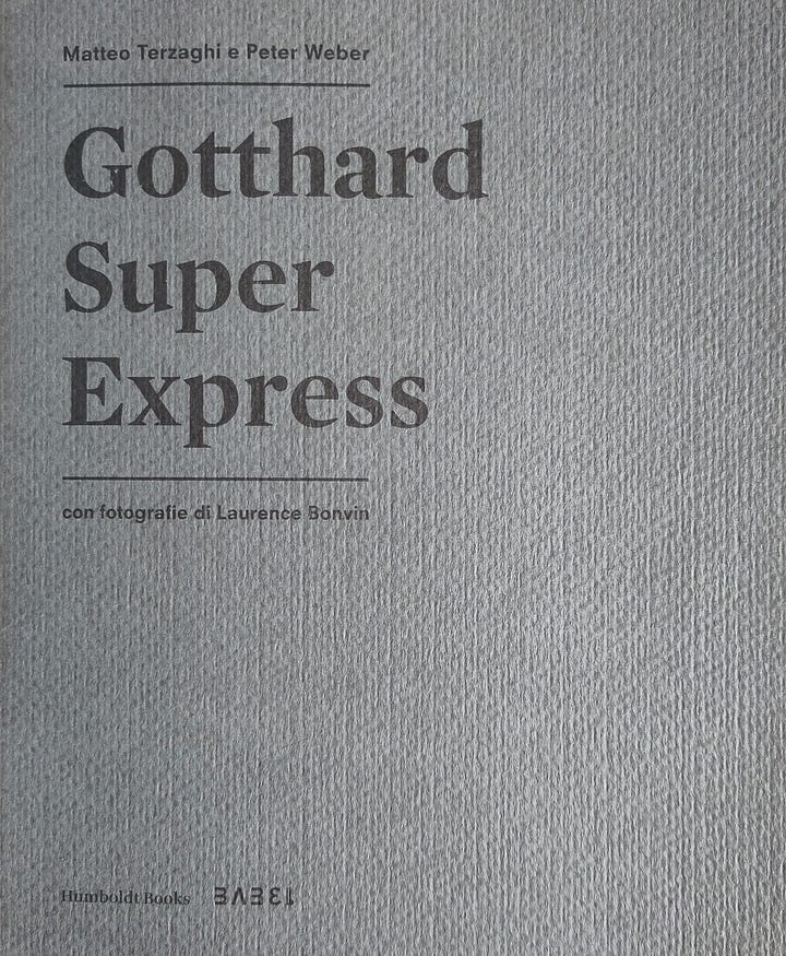 Copertina e indice del libro intitolato Gotthard Super Express