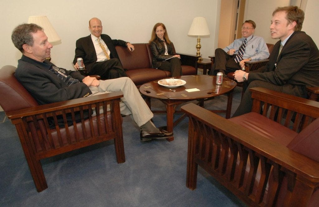 NASA Administrator Michael Griffin, left, meets with CEO of SpaceX Elon Musk NASA Administrator Michael Griffin, left, meets with CEO of SpaceX Elon Musk