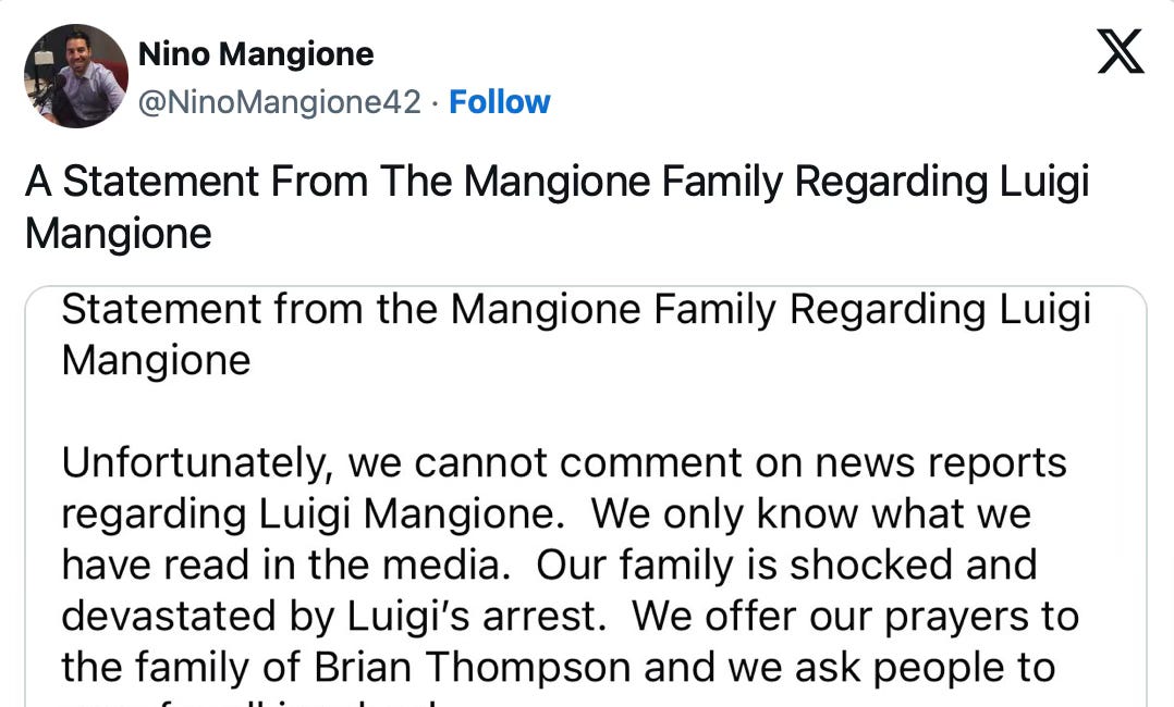 The Deafening Silence of the Mangione Family 