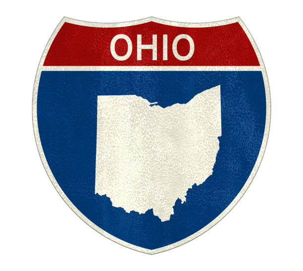 Ohio State Interstate road sign Ohio State Interstate road sign ohio state map stock pictures, royalty-free photos & images