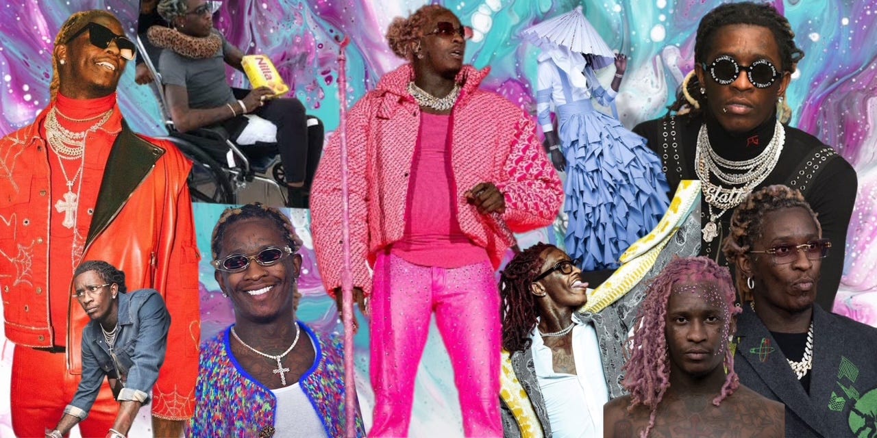 collaged images of rapper young thug