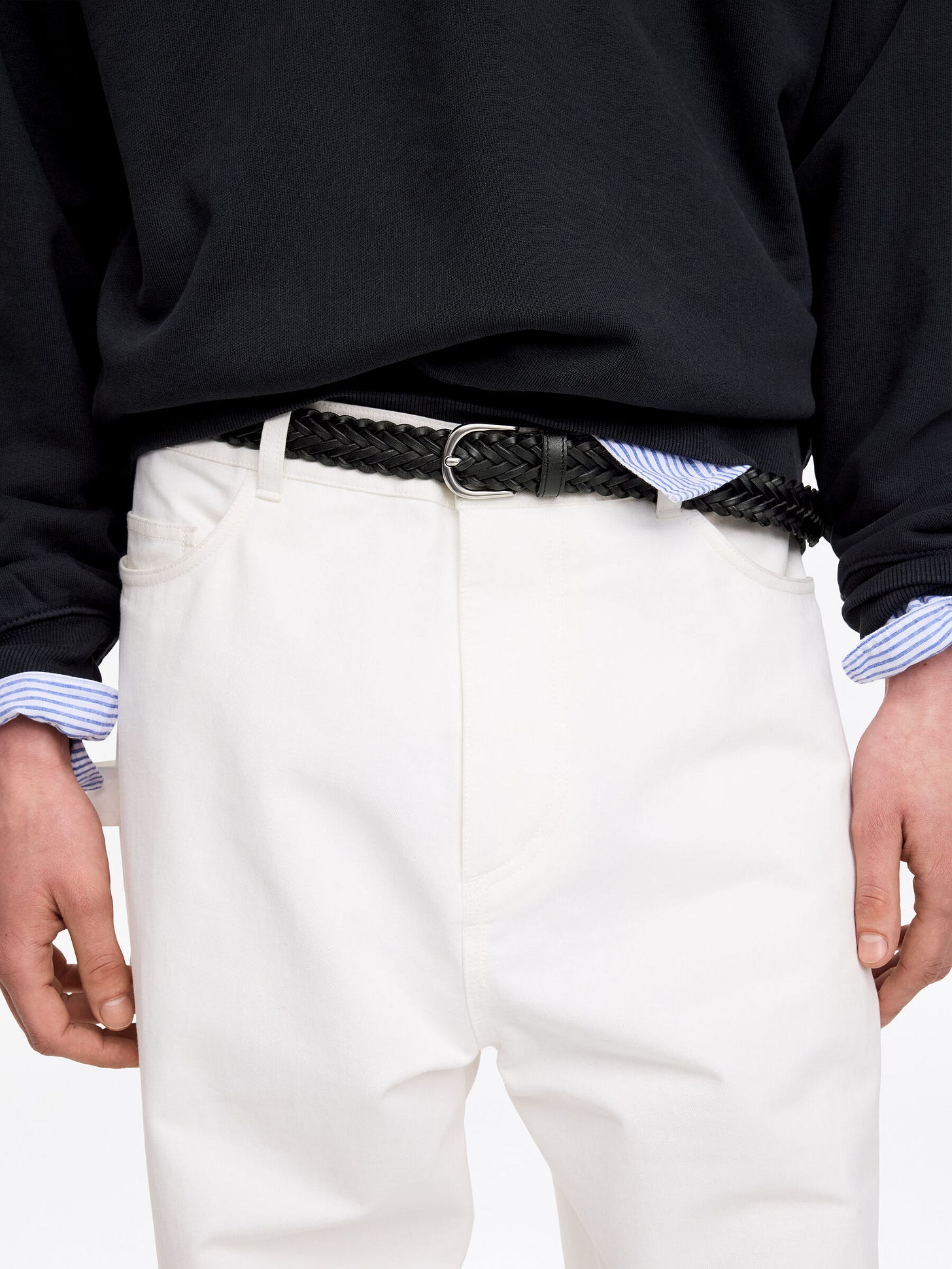 Cinturón de piel trenzado - Negro - Men - StillMedia/Lookbook - 6