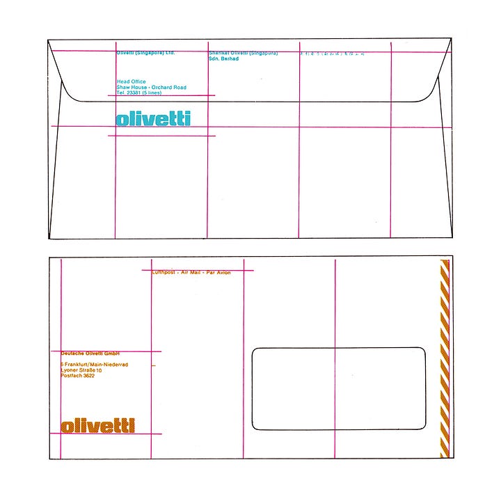 Olivetti logotype and corporate identity 1971, Walter Ballmer, LogoArchive, Logo Histories