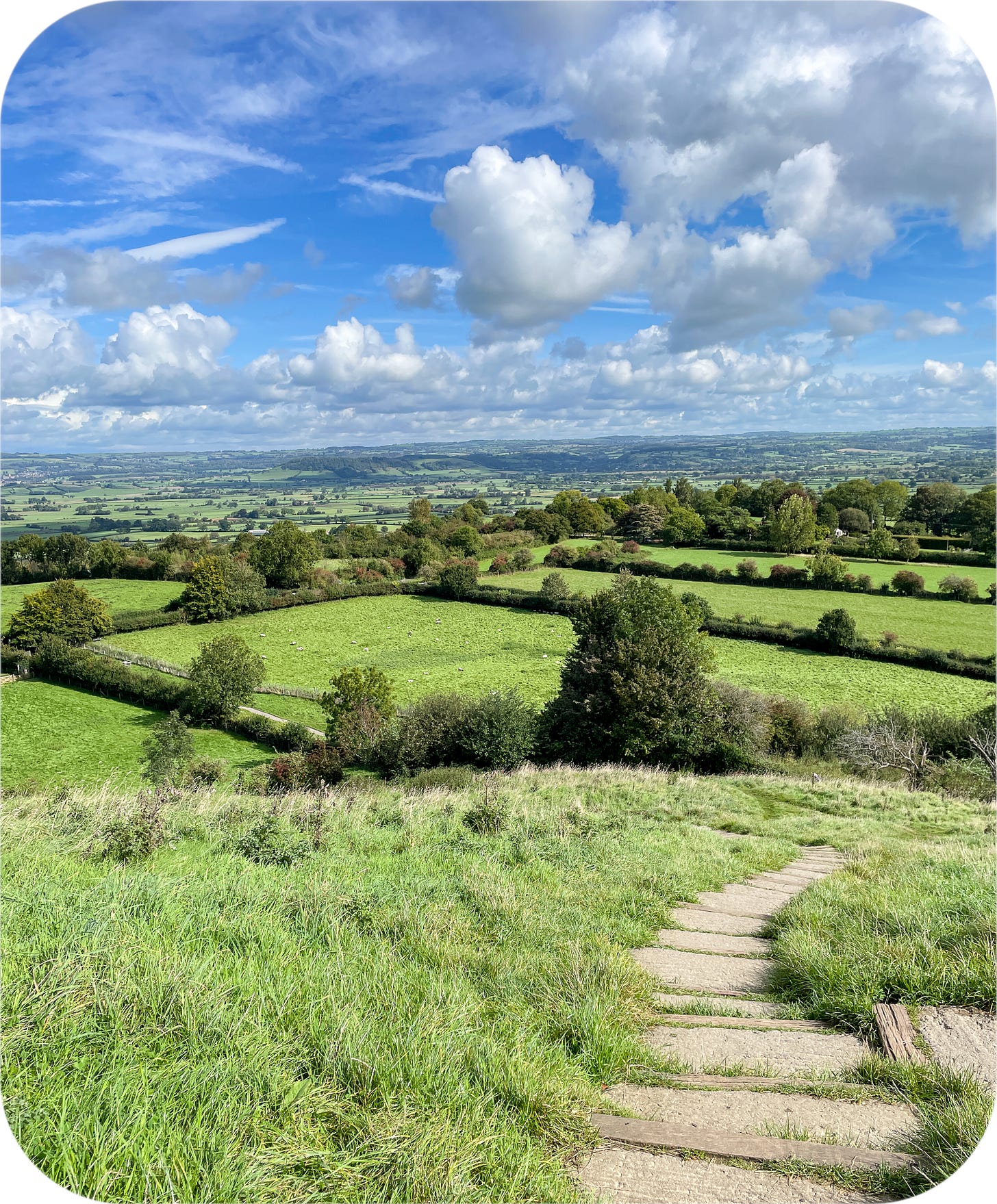 View of Somerset from Glastonbury Tor