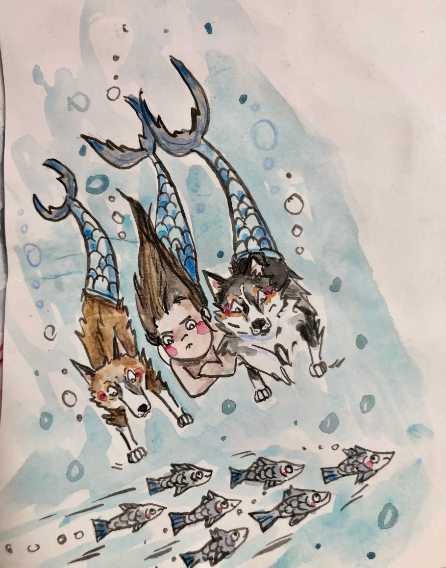 mermaid and merpups