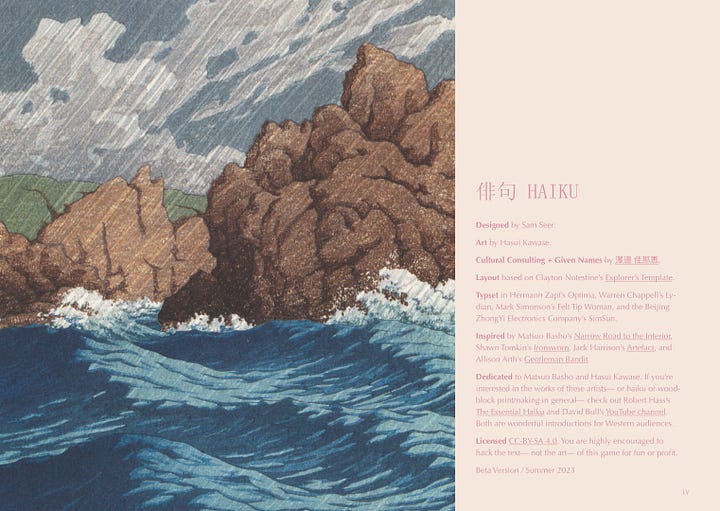 Sample images of "Haiku's" interior spreads from the pdf.