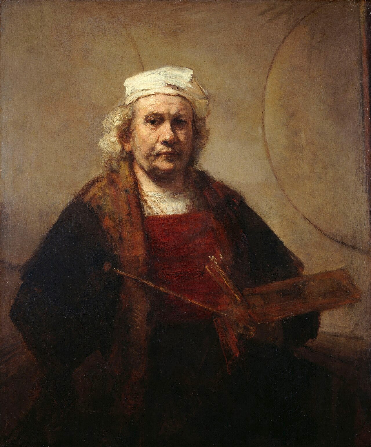 Rembrandt late self portrait black background Rembrandt late self portrait black background