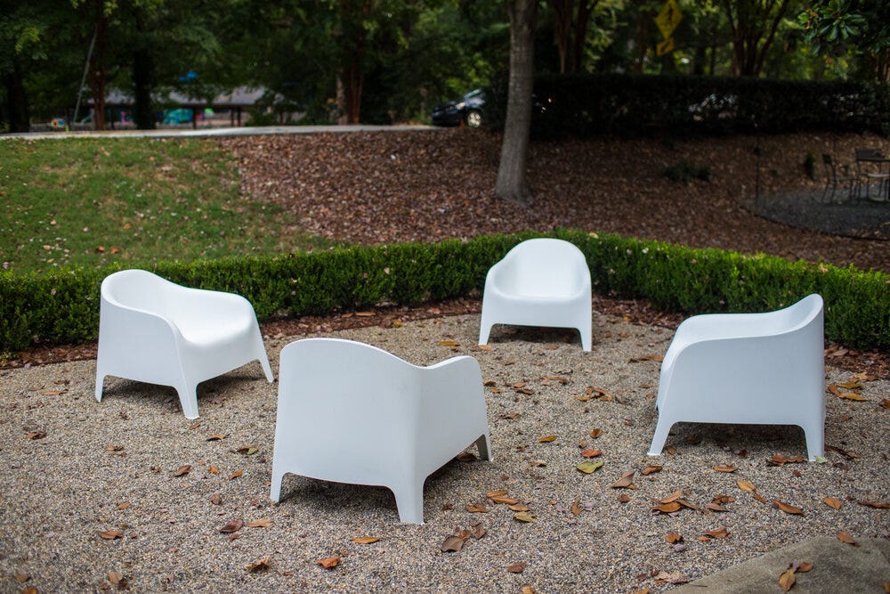 The courtyard at Sheep &amp; Meadow.