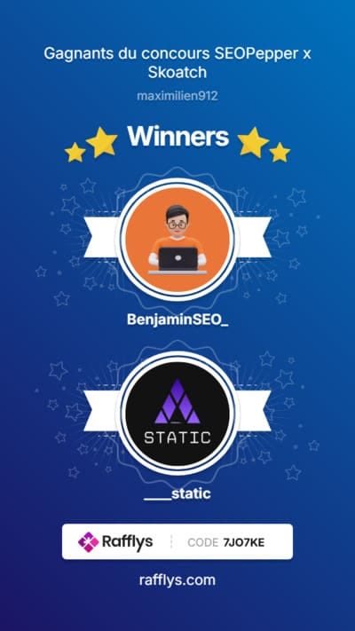 Résultats du concours SEOPepper x Skoatch Résultats du concours SEOPepper x Skoatch