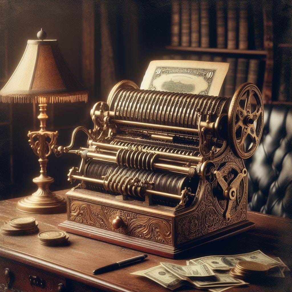 an old money printer
