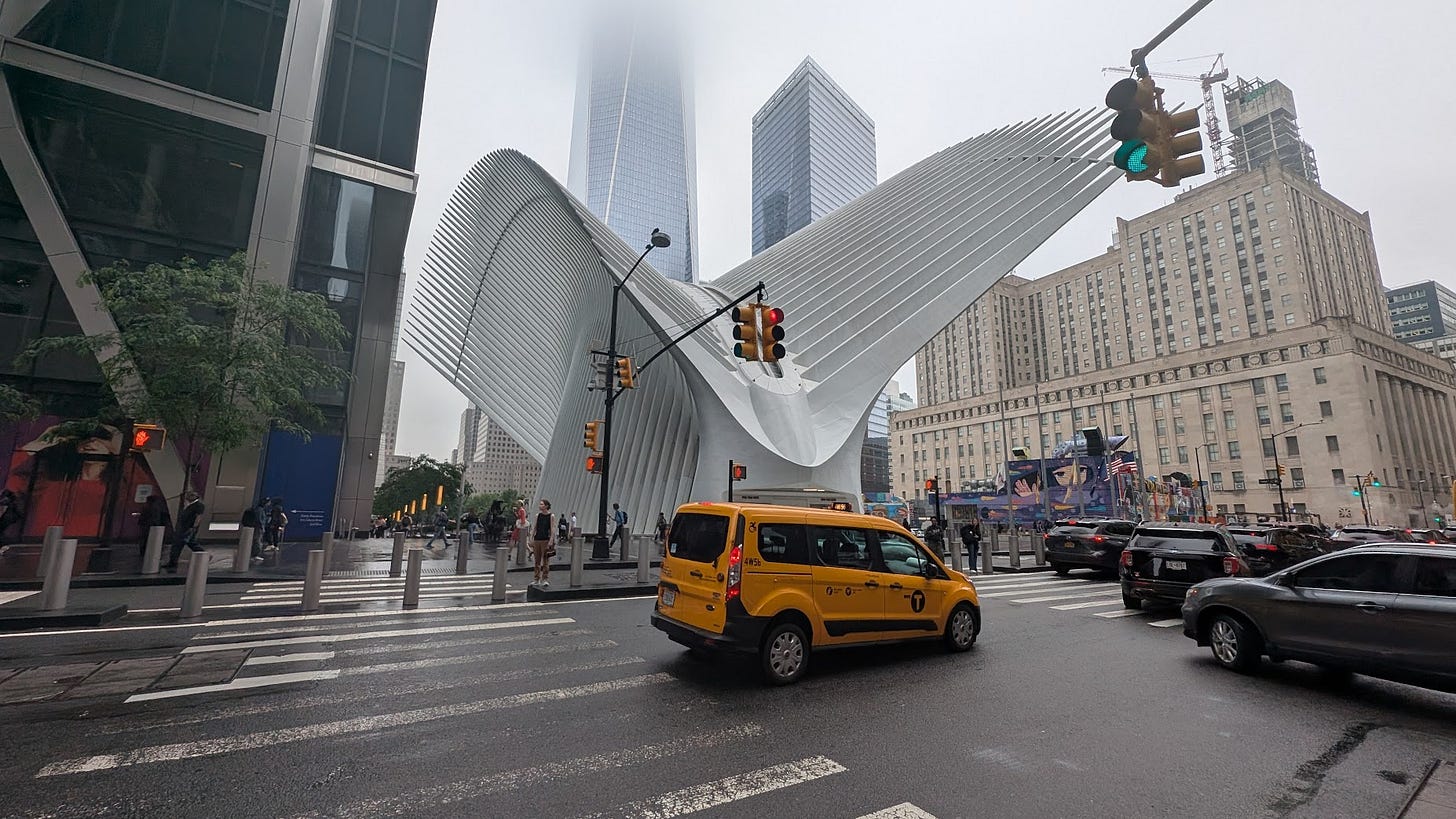 Outside of World Trade Center subway station
