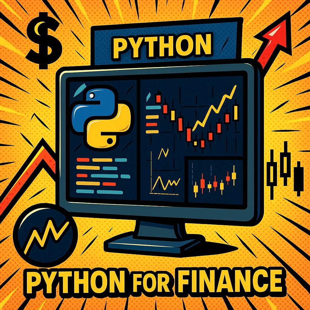Illustration pop-art de Python pour l'analyse financière