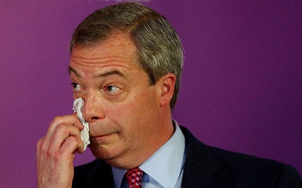 Farage Weeping